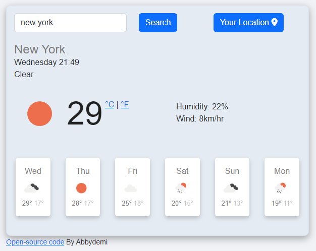 weather project preview